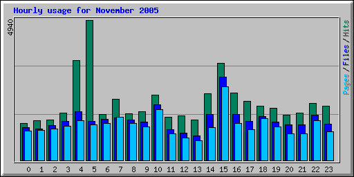 Hourly usage for November 2005