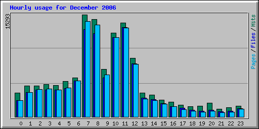 Hourly usage for December 2006