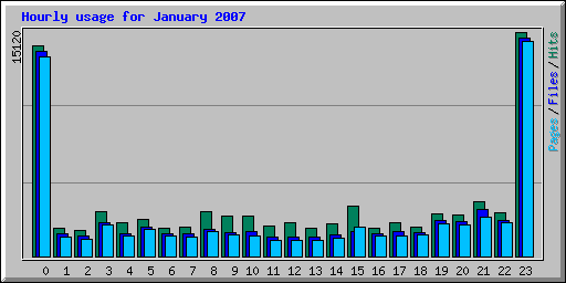 Hourly usage for January 2007