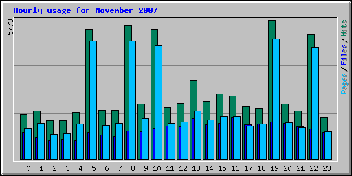 Hourly usage for November 2007