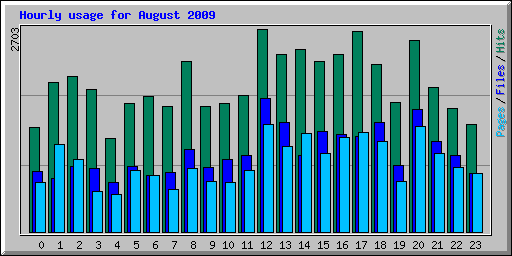 Hourly usage for August 2009